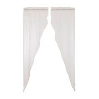 Vhc Brands Ruffle Sheer Petti Prairie Rod Pocket Embellished Set of 2 Curtain Panel
