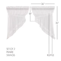 Vhc Brands Ruffle Sheer Petti Prairie Swag Rod Pocket Valance
