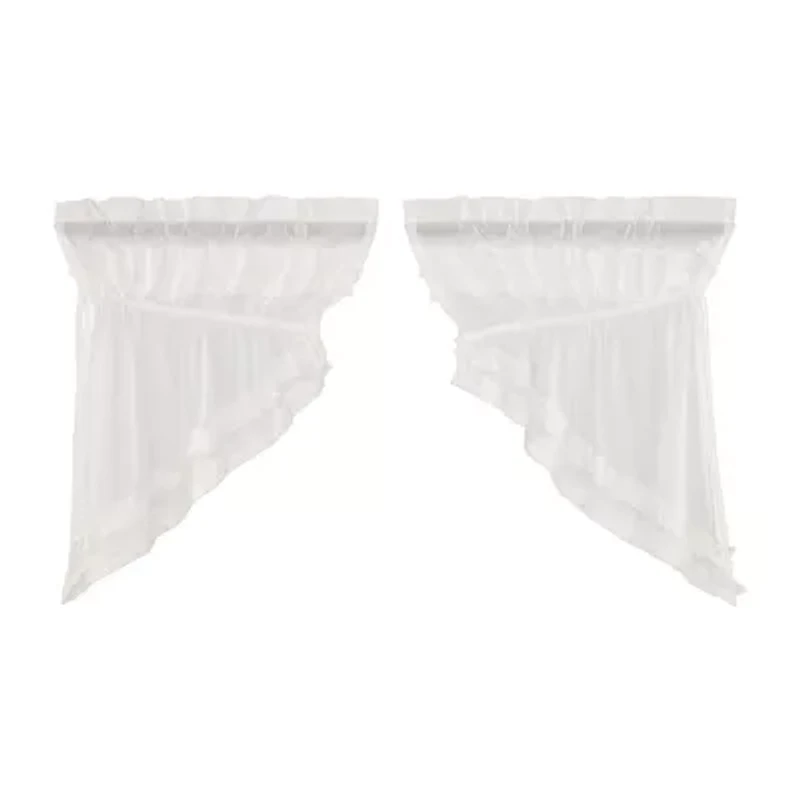 Vhc Brands Ruffle Sheer Petti Prairie Swag Rod Pocket Valance