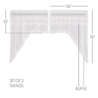 Vhc Brands Ruffle Sheer Petti Swag Rod Pocket Valance