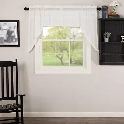 Vhc Brands Ruffle Sheer Petti Swag Rod Pocket Valance