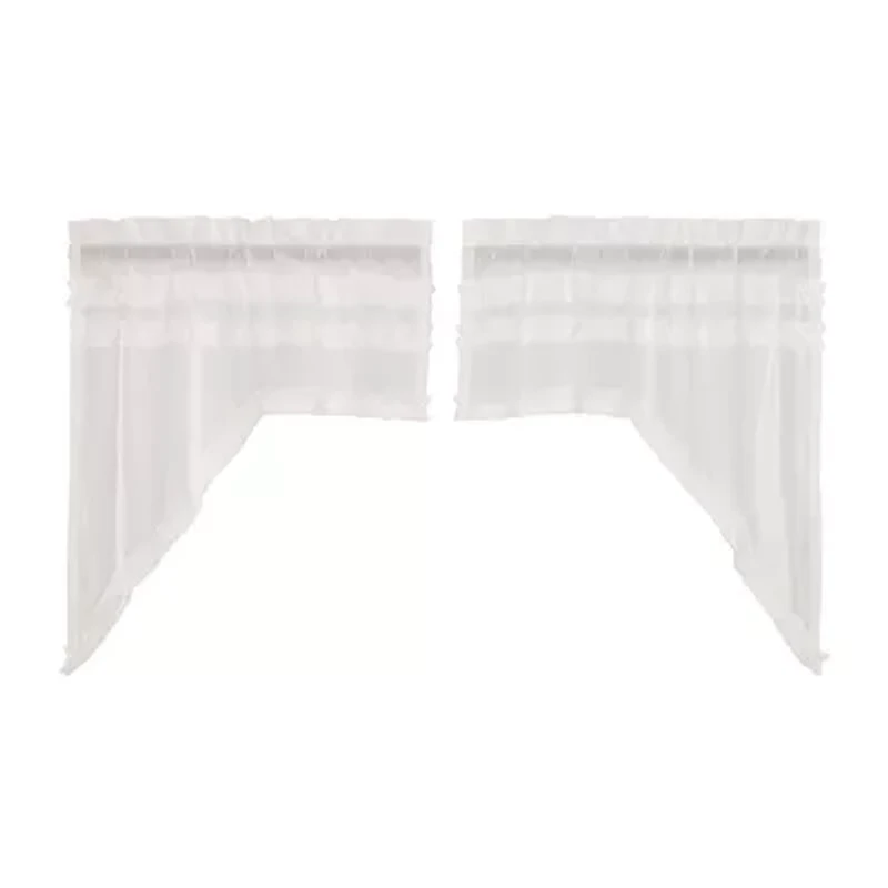 Vhc Brands Ruffle Sheer Petti Swag Rod Pocket Valance