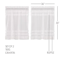 Vhc Brands Ruffle Sheer Petti 2-pc. Rod Pocket Window Tier