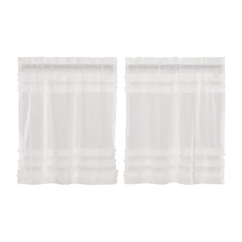 Vhc Brands Ruffle Sheer Petti 2-pc. Rod Pocket Window Tier