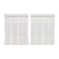 Vhc Brands Ruffle Sheer Petti 2-pc. Rod Pocket Window Tier