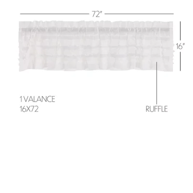 Vhc Brands Ruffle Sheer Petti Rod Pocket Valance