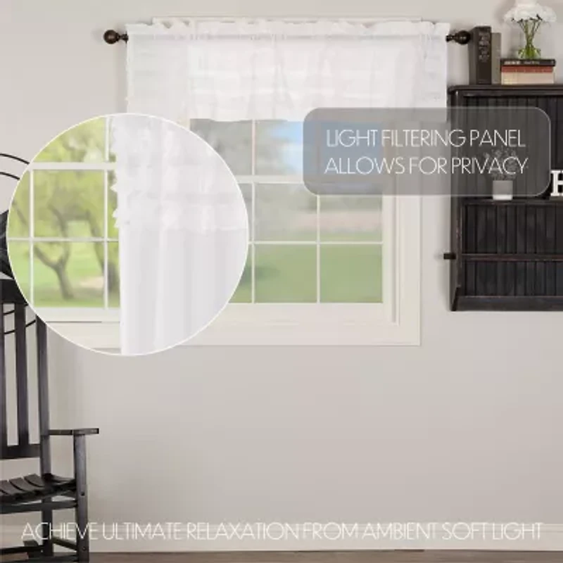 Vhc Brands Ruffle Sheer Petti Rod Pocket Valance
