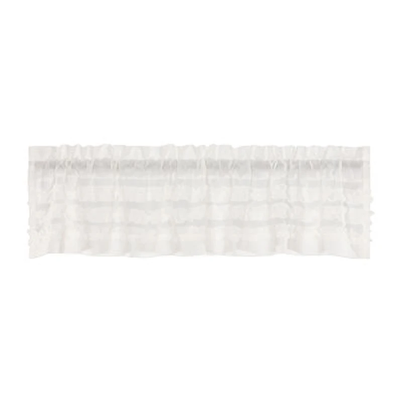 Vhc Brands Ruffle Sheer Petti Rod Pocket Tailored Valance