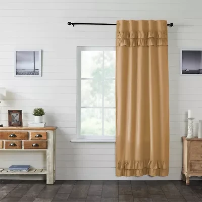 Vhc Brands Simple Life Ruffled Rod Pocket Light-Filtering Single Curtain Panel