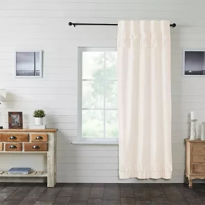 Vhc Brands Simple Life Ruffled Rod Pocket Light-Filtering Single Curtain Panel