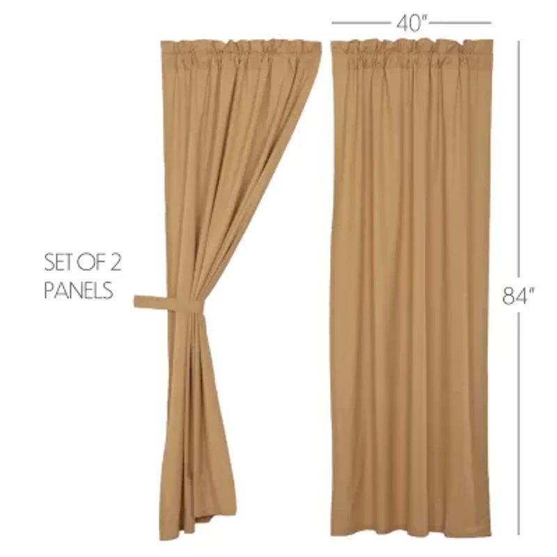 Vhc Brands Simple Life Rod Pocket Light-Filtering Set of 2 Curtain Panel