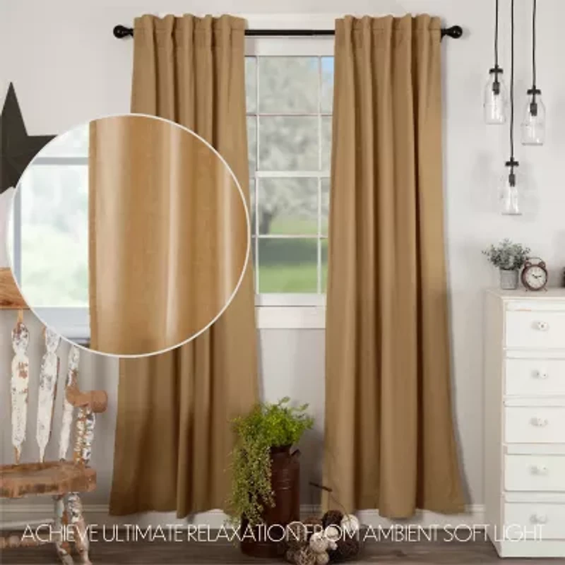Vhc Brands Simple Life Rod Pocket Light-Filtering Set of 2 Curtain Panel