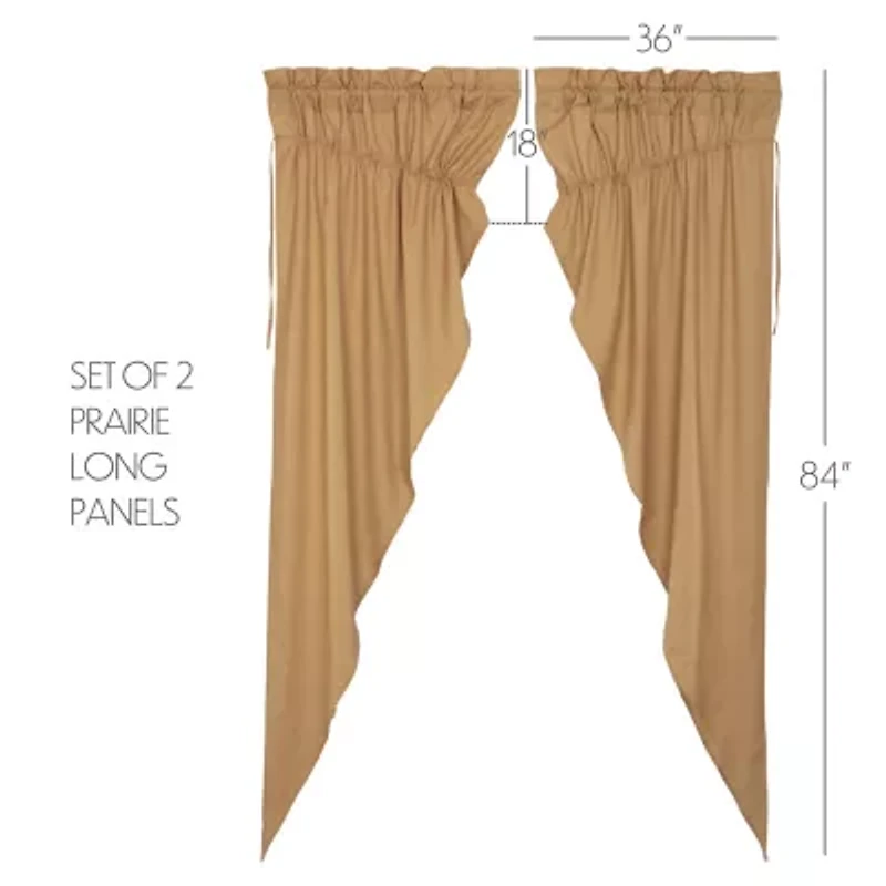 Vhc Brands Simple Life Prairie Rod Pocket Light-Filtering Set of 2 Curtain Panel