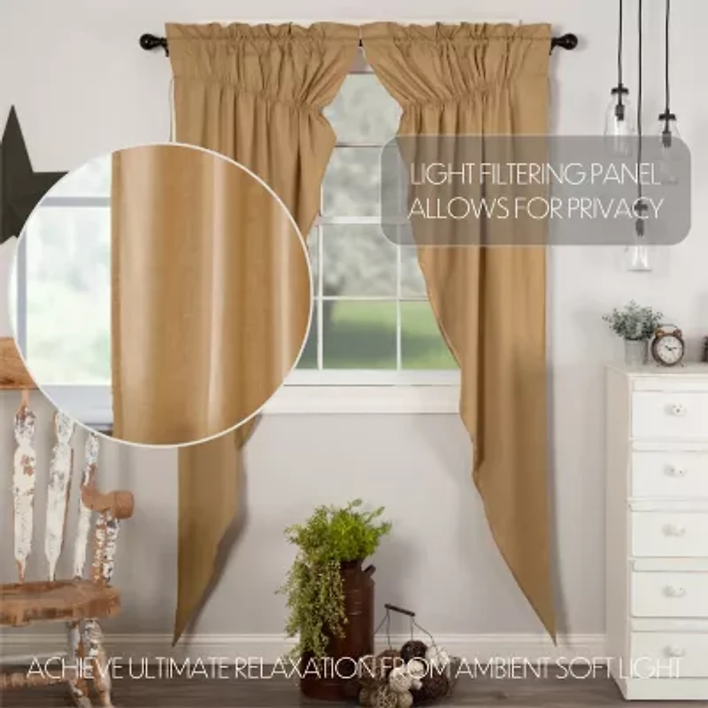 Vhc Brands Simple Life Prairie Rod Pocket Light-Filtering Set of 2 Curtain Panel