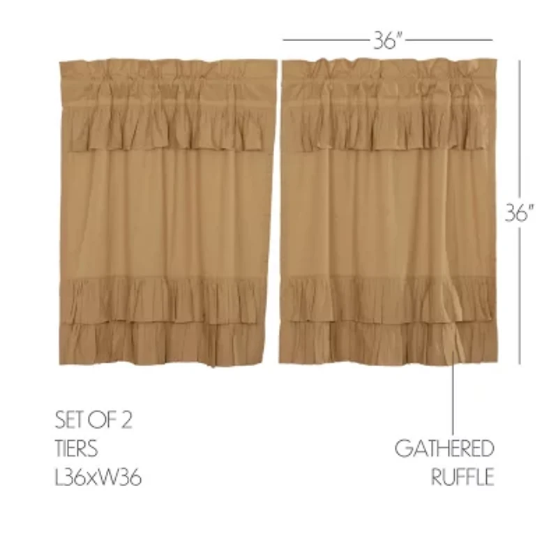 Vhc Brands Simple Life Ruffled 2-pc. Rod Pocket Window Tier