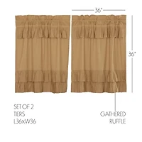 Vhc Brands Simple Life Ruffled 2-pc. Rod Pocket Window Tier