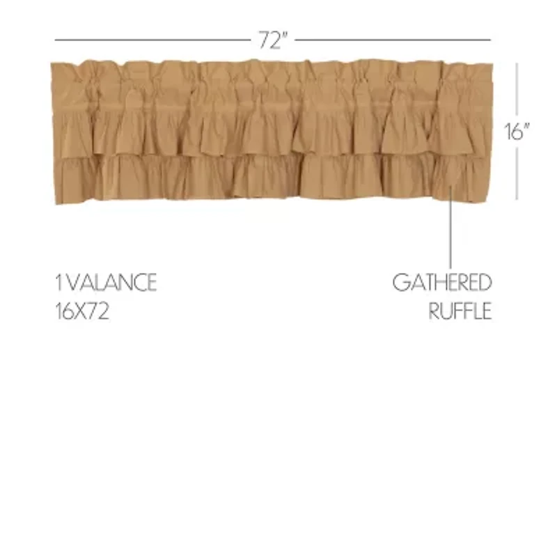Vhc Brands Simple Life Ruffled Rod Pocket Valance