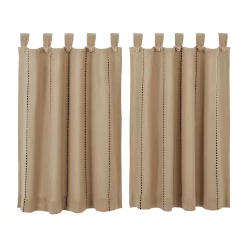 Vhc Brands Stitched Burlap 2-pc. Tab Top Window Tier