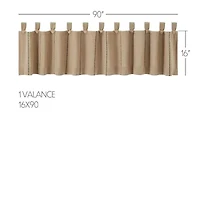 Vhc Brands Stitched Burlap Tab Top Tailored Valance