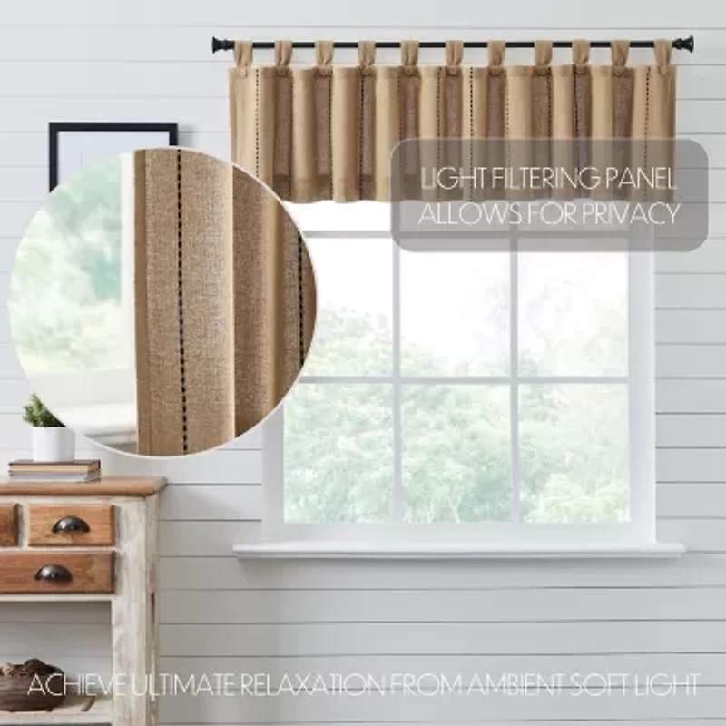 Vhc Brands Stitched Burlap Tab Top Valance