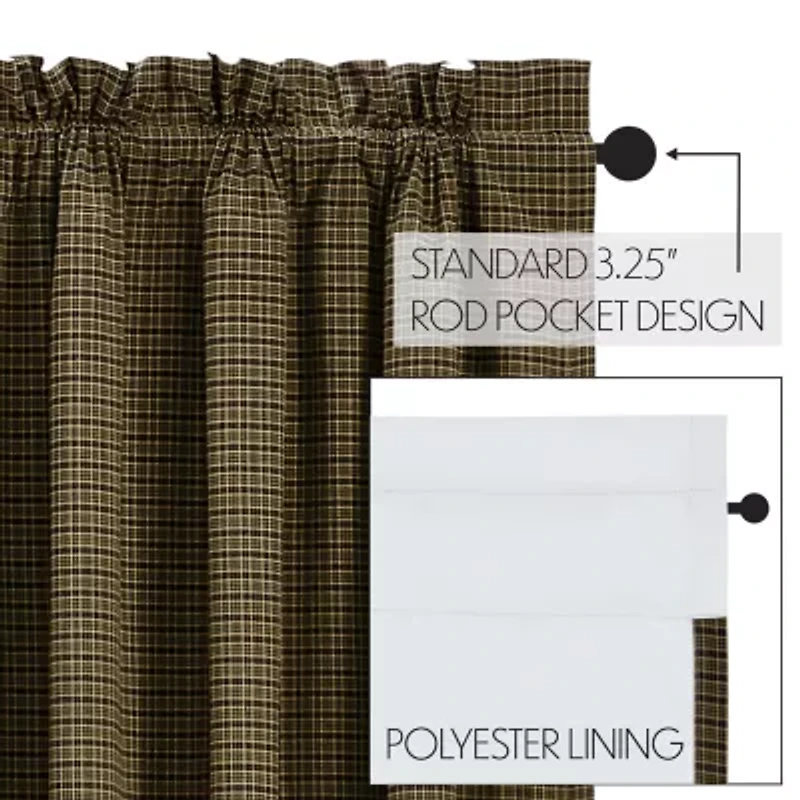 Vhc Brands Tea Cabin Rod Pocket Blackout Single Curtain Panel