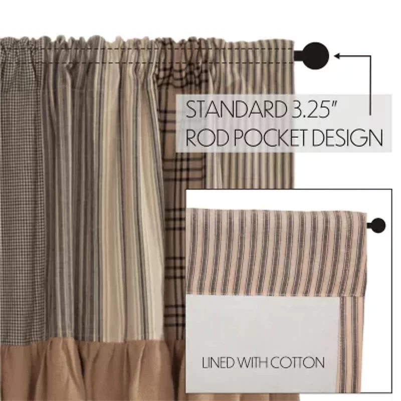Vhc Brands Sawyer Patchwork Rod Pocket Tailored Valance