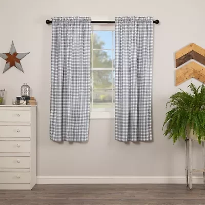 Vhc Brands Sawyer Plaid Rod Pocket Light-Filtering Set of 2 Curtain Panel