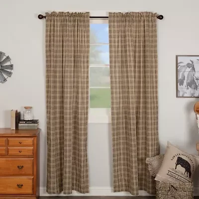 Vhc Brands Sawyer Plaid Rod Pocket Light-Filtering Set of 2 Curtain Panel