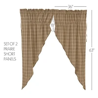 Vhc Brands Sawyer Plaid Prairie Rod Pocket Light-Filtering Set of 2 Curtain Panel