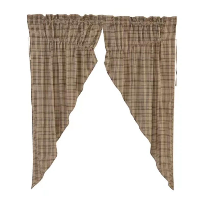 Vhc Brands Sawyer Plaid Prairie Rod Pocket Light-Filtering Set of 2 Curtain Panel