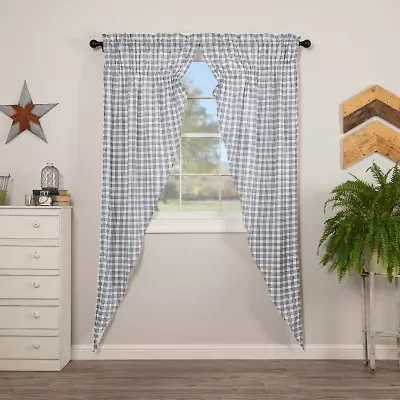 Vhc Brands Sawyer Plaid Prairie Rod Pocket Light-Filtering Set of 2 Curtain Panel