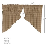 Vhc Brands Sawyer Plaid Prairie Swag Rod Pocket Valance