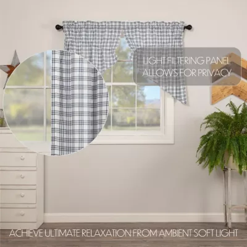 Vhc Brands Sawyer Plaid Prairie Swag Rod Pocket Valance