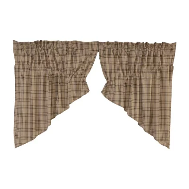 Vhc Brands Sawyer Plaid Prairie Swag Rod Pocket Tailored Valance