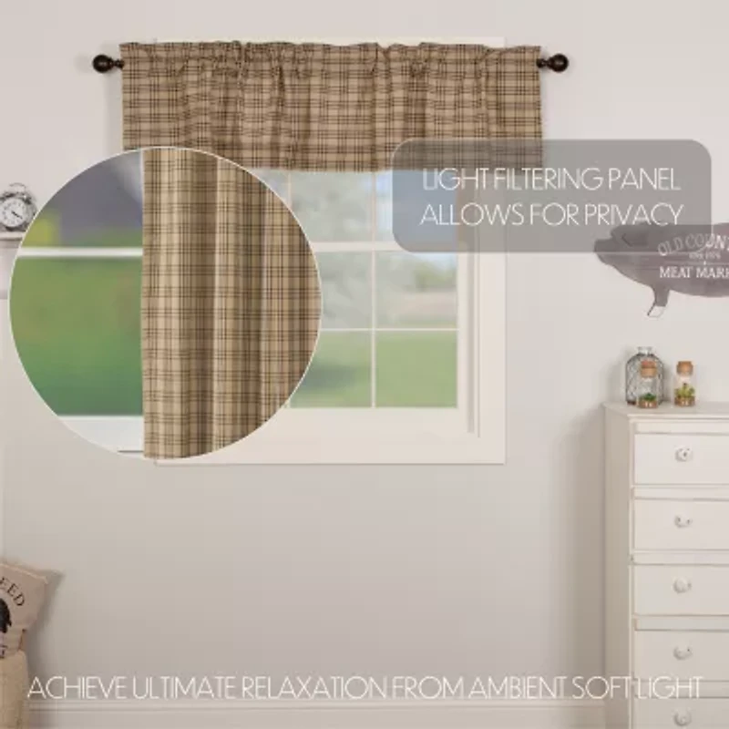 Vhc Brands Sawyer Plaid Rod Pocket Valance