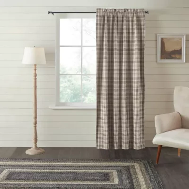 Vhc Brands Sawyer Plaid Rod Pocket Blackout Single Curtain Panel