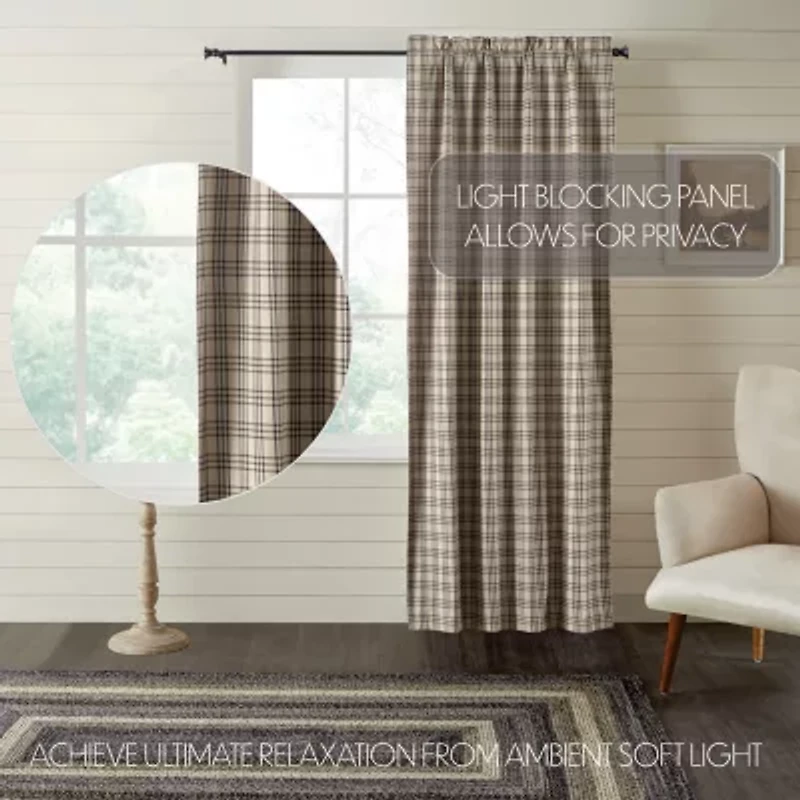 Vhc Brands Sawyer Plaid Rod Pocket Blackout Single Curtain Panel