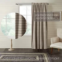 Vhc Brands Sawyer Plaid Rod Pocket Blackout Single Curtain Panel