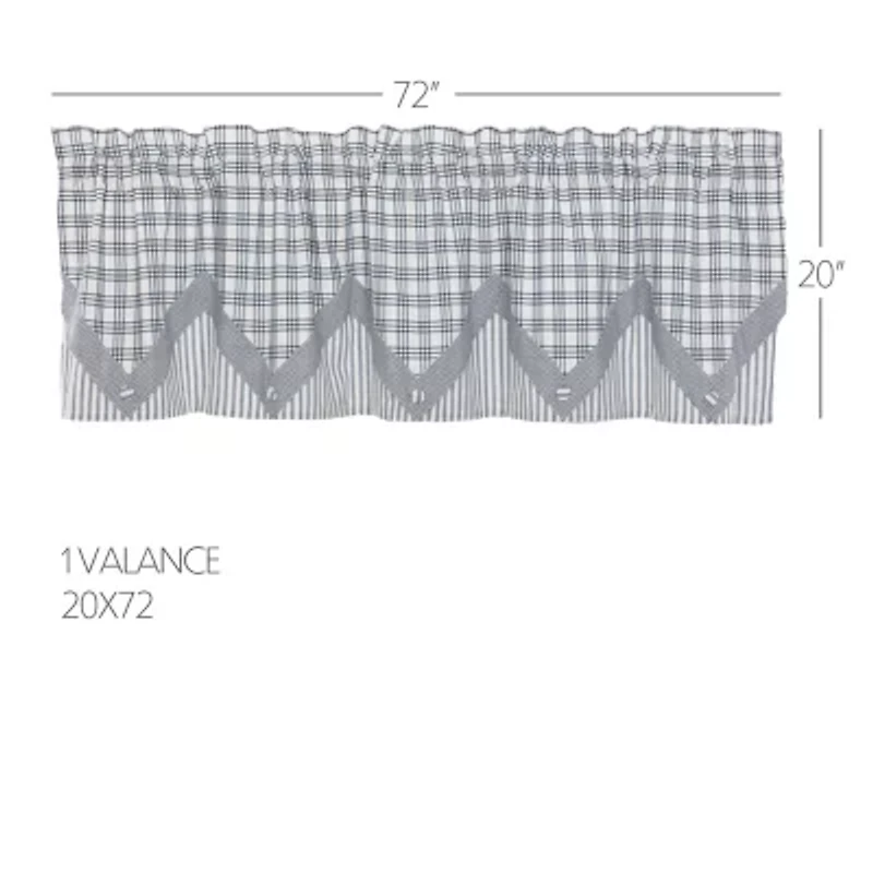 Vhc Brands Sawyer Plaid Layered Rod Pocket Valance