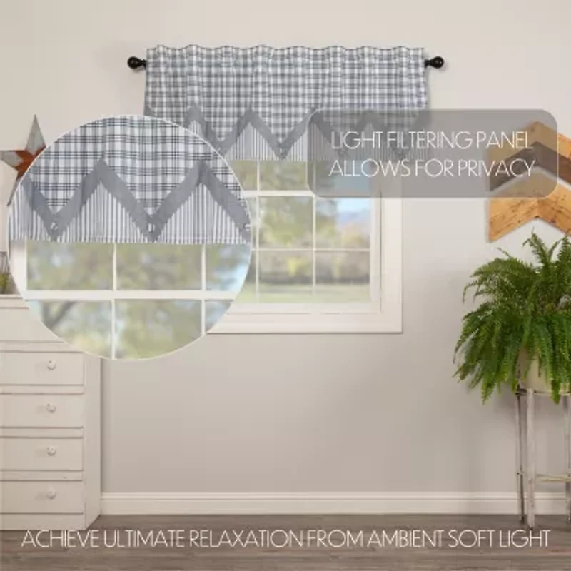 Vhc Brands Sawyer Plaid Layered Rod Pocket Valance