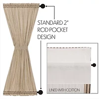 Vhc Brands Sawyer Ticking Light-Filtering Rod Pocket Single Door Panel Curtain