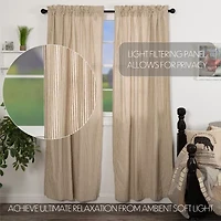 Vhc Brands Sawyer Ticking Rod Pocket Light-Filtering Set of 2 Curtain Panel