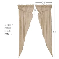 Vhc Brands Sawyer Ticking Prairie Rod Pocket Light-Filtering Set of 2 Curtain Panel