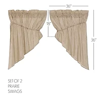 Vhc Brands Sawyer Ticking Prairie Swag Rod Pocket Valance