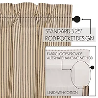Vhc Brands Sawyer Ticking Prairie Swag Rod Pocket Tailored Valance