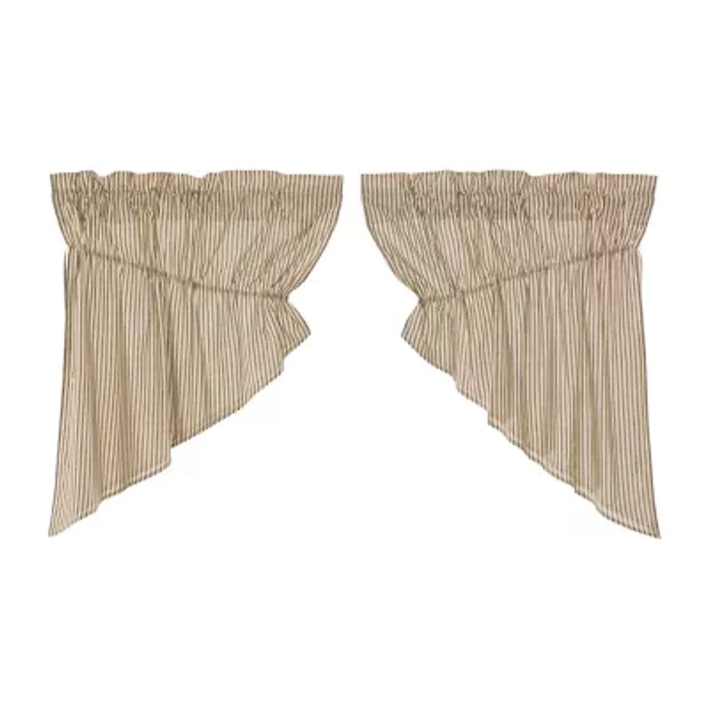 Vhc Brands Sawyer Ticking Prairie Swag Rod Pocket Tailored Valance