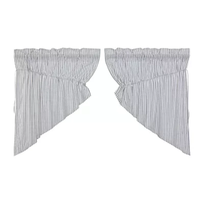 Vhc Brands Sawyer Ticking Prairie Swag Rod Pocket Valance