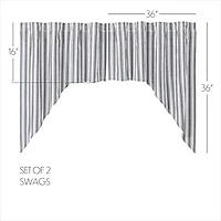 Vhc Brands Sawyer Ticking Swag Rod Pocket Valance