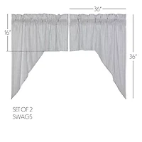 Vhc Brands Sawyer Ticking Swag Rod Pocket Valance