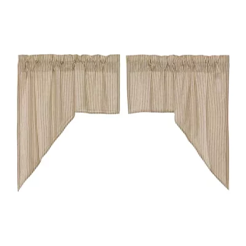 Vhc Brands Sawyer Ticking Swag Rod Pocket Valance